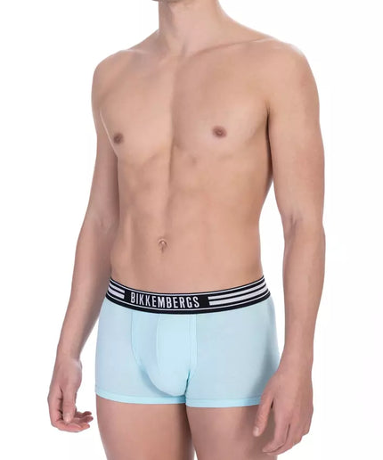 Bikkembergs Light Blue Cotton Men Underwear Trunk Pack