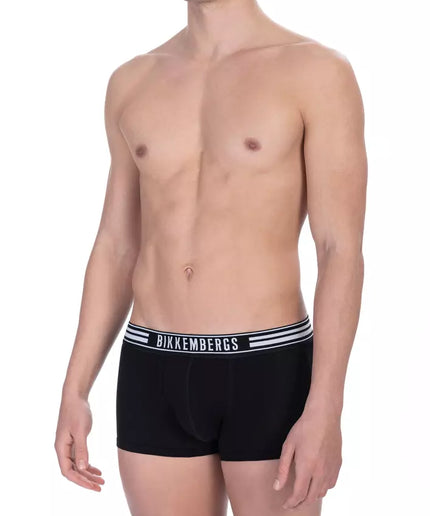 Bikkembergs Black Cotton Men Underwear Trunk Pack