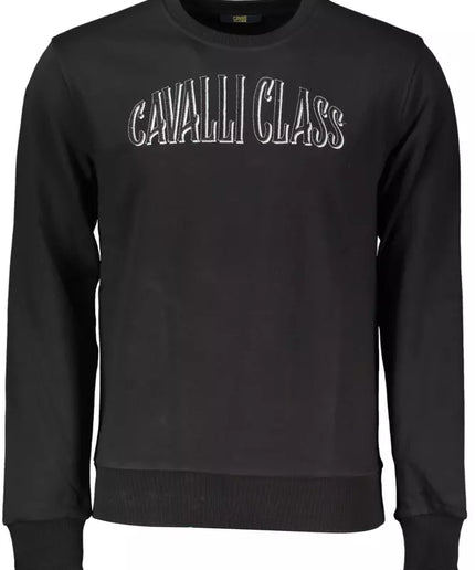 Cavalli Class Black Cotton Men Sweater