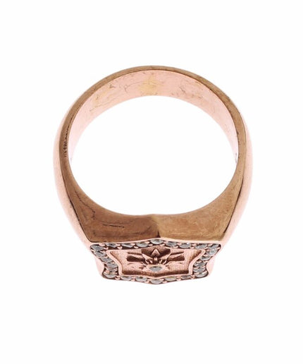 Nialaya Chic Pink Gold Plated Sterling Silver Ring