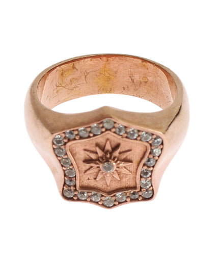 Nialaya Chic Pink Gold Plated Sterling Silver Ring