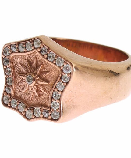 Nialaya Chic Pink Gold Plated Sterling Silver Ring