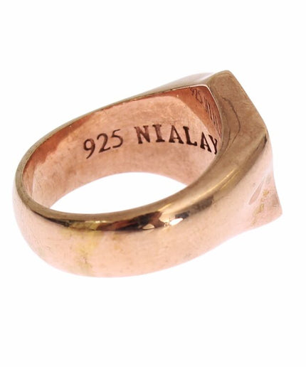 Nialaya Chic Pink Gold Plated Sterling Silver Ring