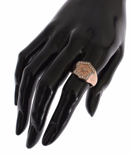 Nialaya Chic Pink Gold Plated Sterling Silver Ring