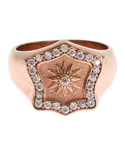 Nialaya Chic Pink Gold Plated Sterling Silver Ring