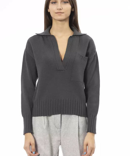 Alpha Studio Green Wool Women Sweater