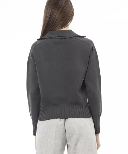 Alpha Studio Green Wool Women Sweater