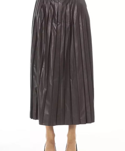 Alpha Studio Brown Polyethylene Women Skirt