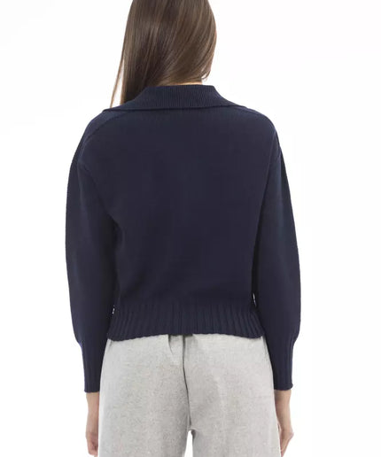 Alpha Studio Blue Wool Women Sweater