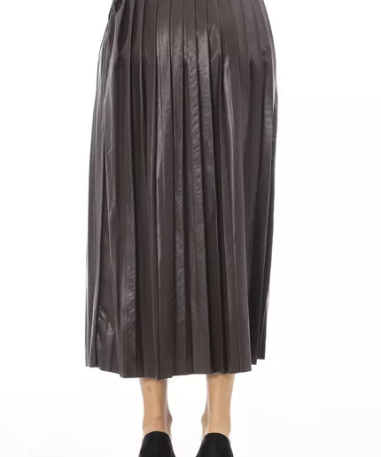 Alpha Studio Brown Polyethylene Women Skirt