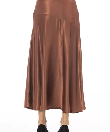 Alpha Studio Brown Viscose Women Skirt