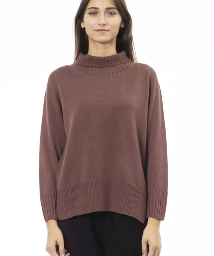 Alpha Studio Brown Merino Wool Women Sweater