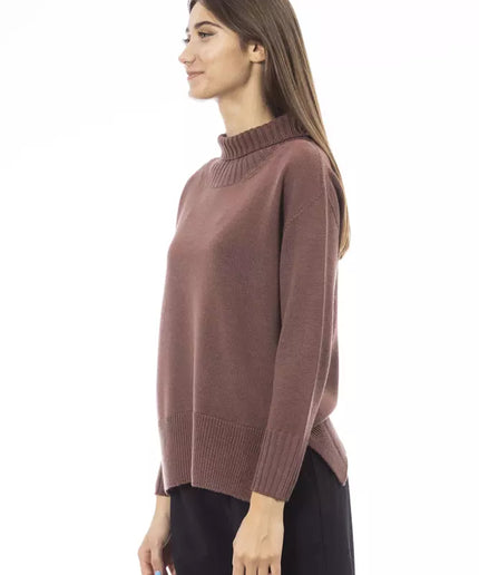 Alpha Studio Brown Merino Wool Women Sweater