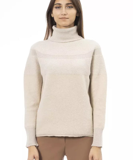 Alpha Studio Beige Alpaca Women Sweater