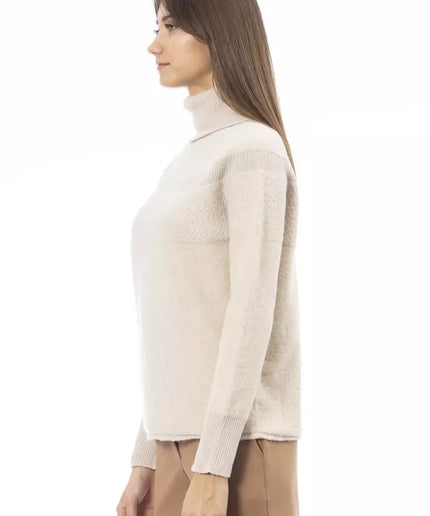 Alpha Studio Beige Alpaca Women Sweater