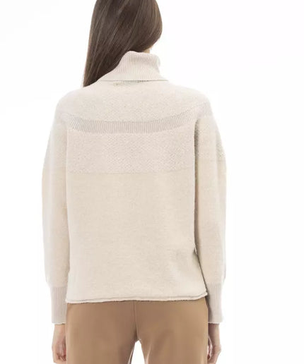 Alpha Studio Beige Alpaca Women Sweater