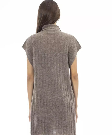 Alpha Studio Brown Wool Women Turtleneck Sweater