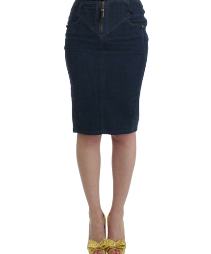 Cavalli Elegant Blue Pencil Skirt