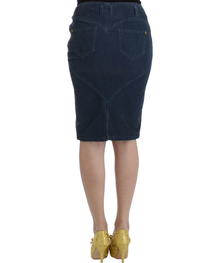 Cavalli Elegant Blue Pencil Skirt