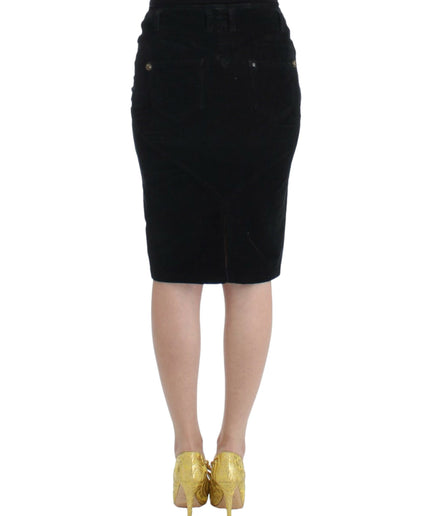 Cavalli Elegant Black Pencil Skirt for Sophisticated Style