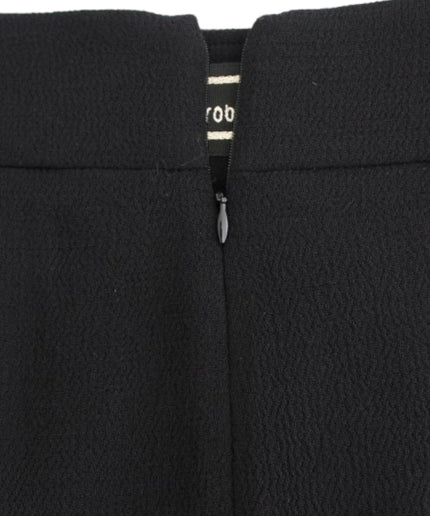 Cavalli Elegant Black Wool Pencil Skirt