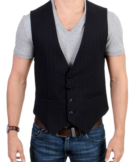 Costume National Elegant Striped Casual Vest - Cotton Blend