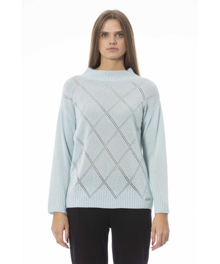 Baldinini Trend Light Blue Cashmere Women Sweater