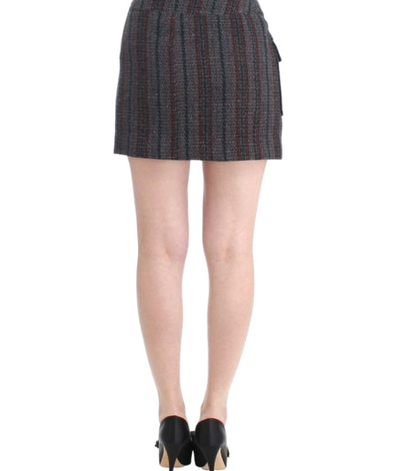 Costume National Chic Wool Blend Mini Skirt in Gray