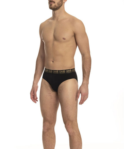 Cavalli Class Black Cotton Men Brief