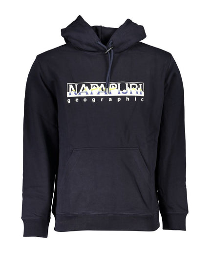 Napapijri Blue Cotton Men Hooded Sweater