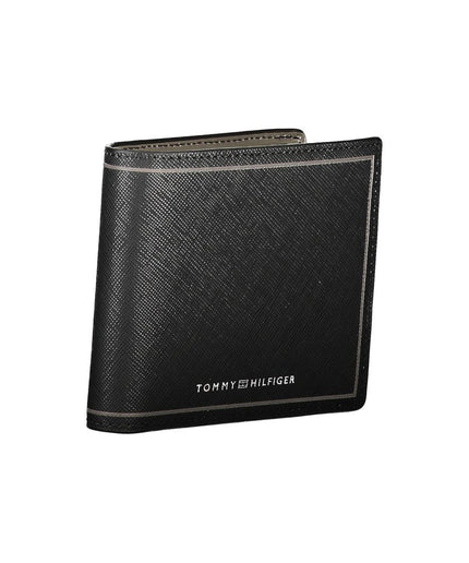 Tommy Hilfiger Elegant Black Leather Bifold Wallet