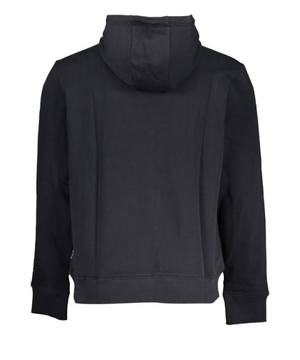 Napapijri Sleek Black Cotton Hooded Sweatshirt