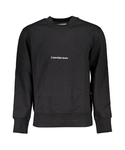 Calvin Klein Sleek Black Crew Neck Fleece Sweatshirt