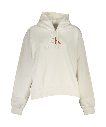 Calvin Klein Chic White Fleece Hooded Sweatshirt