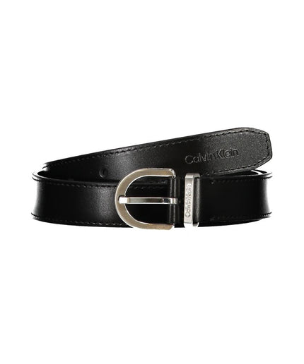 Calvin Klein Sleek Black Leather Belt with Metal Buckle