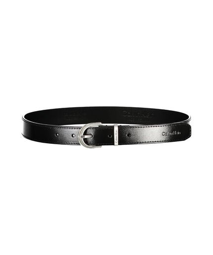 Calvin Klein Sleek Black Leather Belt with Metal Buckle