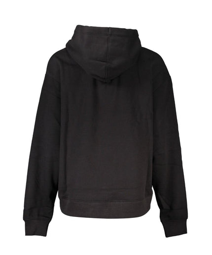 Calvin Klein Chic Black Hooded Sweatshirt with Fleece Interior