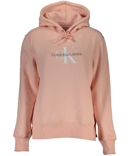 Calvin Klein Chic Pink Fleece Hooded Sweatshirt with Logo Embroidery