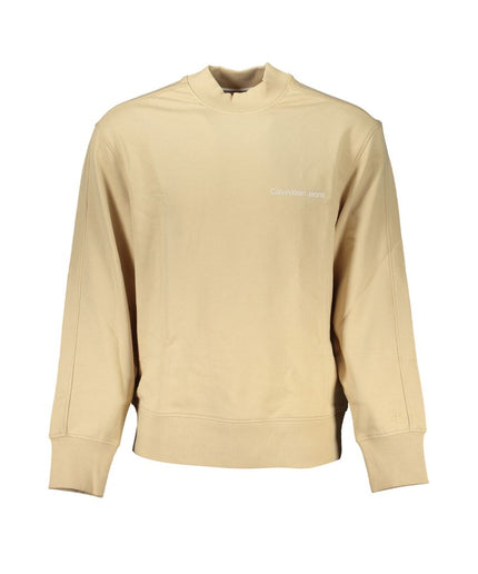 Calvin Klein Beige Crew Neck Logo Sweatshirt