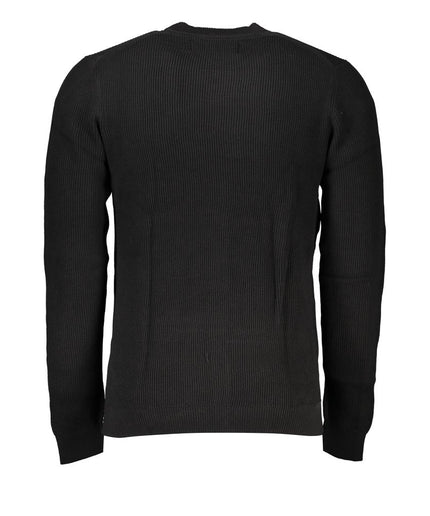 Calvin Klein Sleek Black Crew Neck Sweater with Logo