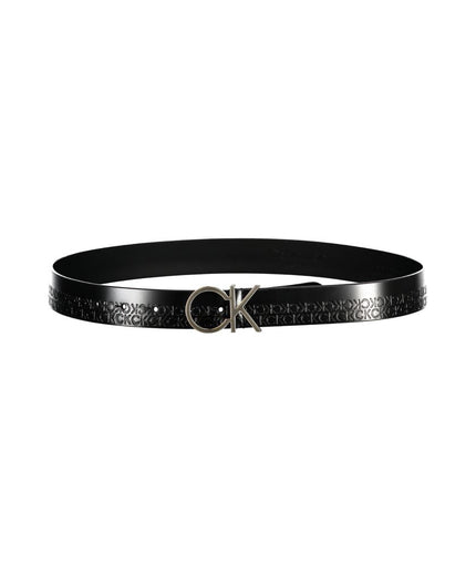 Calvin Klein Elegant Black Leather Belt with Metal Buckle