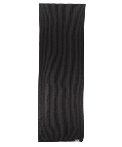 Calvin Klein Elegant Black Cotton Cashmere Scarf