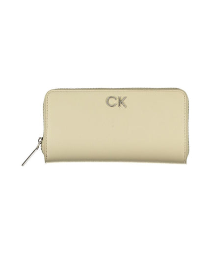 Calvin Klein Elegant Beige Zip Wallet with RFID Blocking