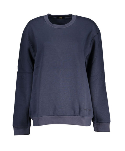 Cavalli Class Chic Blue Embroidered Fleece Sweatshirt