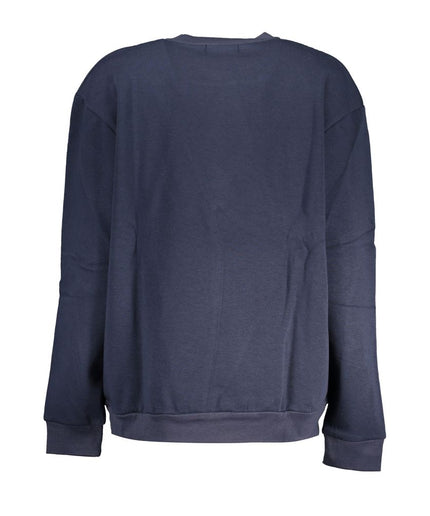 Cavalli Class Chic Blue Embroidered Fleece Sweatshirt