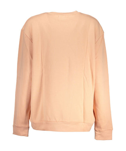 Cavalli Class Elegant Long-Sleeved Pink Fleece Sweatshirt