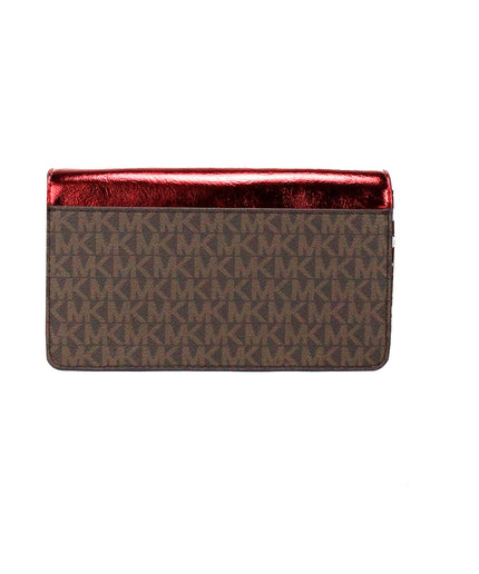 Michael Kors Jet Set Travel Crimson Small Flap Clutch Crossbody Bag