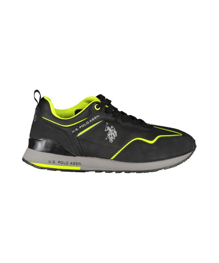 U.S. POLO ASSN. Elegant Black Lace-up Sneakers with Logo Detail