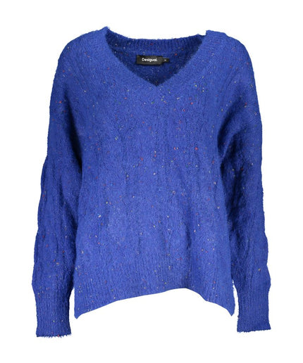 Desigual Vibrant V-Neck Sweater with Contrasting Details