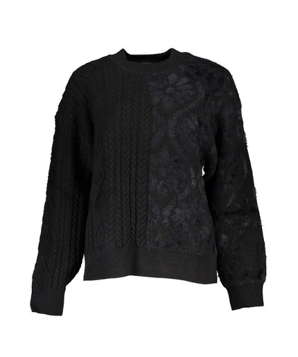 Desigual Elegant Turtleneck Sweater with Contrast Details